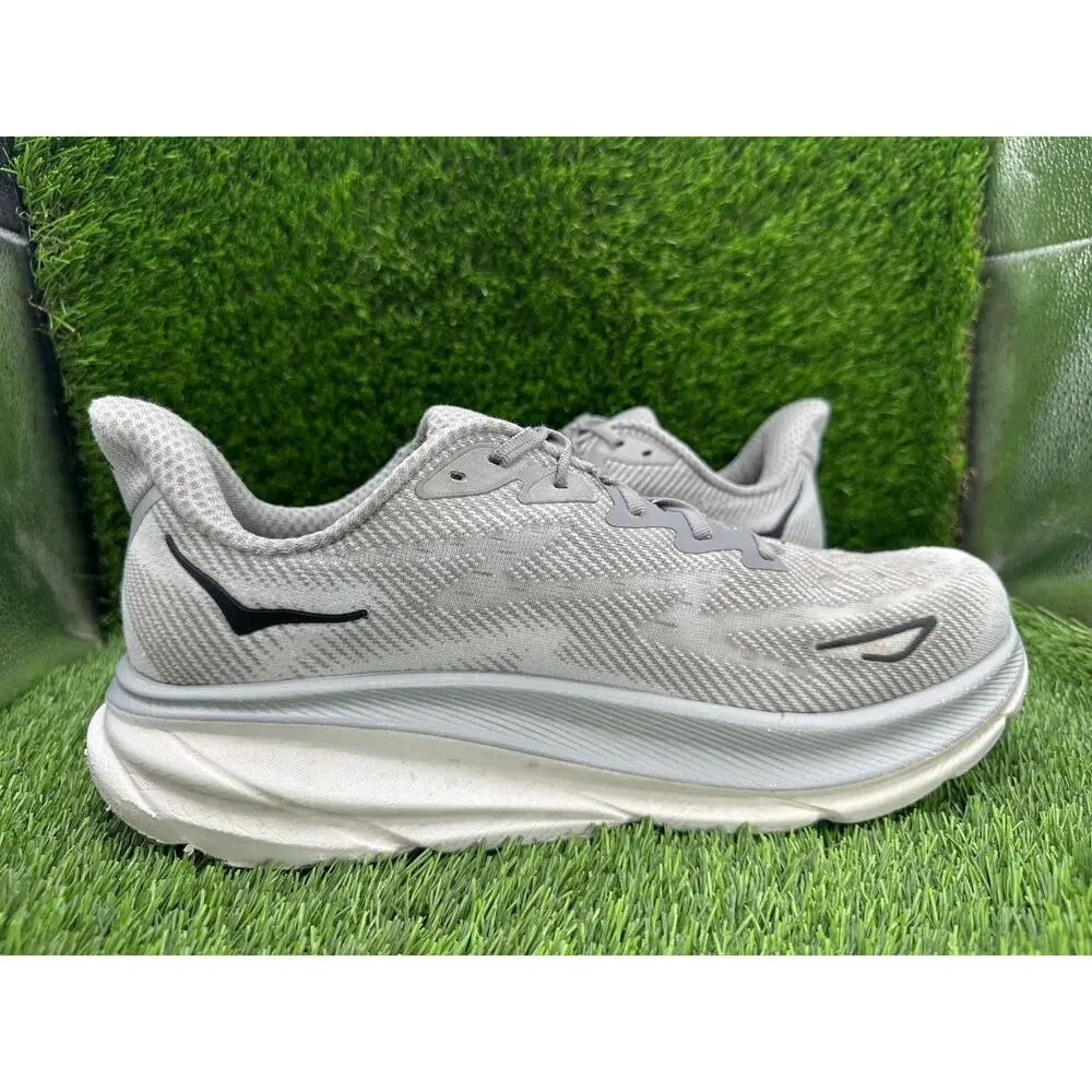 Hoka One One Clifton 9 1132210-HMBC Athletic Sneaker Men's 11.5 Gray Knit Sports